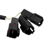 Stator connector set for Polaris RZR 900 XP and RZR 4 900 XP, black plastic plugs with white wires