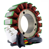 Generator stator for Suzuki DL1000 V-Strom 2014–2019, copper windings with green accents, DGT Agri replaces 32101-31J00