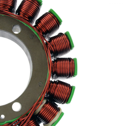 Generator stator for Suzuki DL1000 V-Strom by DGT Agri; copper windings with green caps (2014–2019)