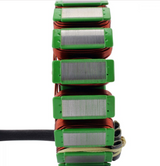 Generator stator stack for Suzuki DL1000 V-Strom (2014–2019), green coil modules with copper windings, eight pieces