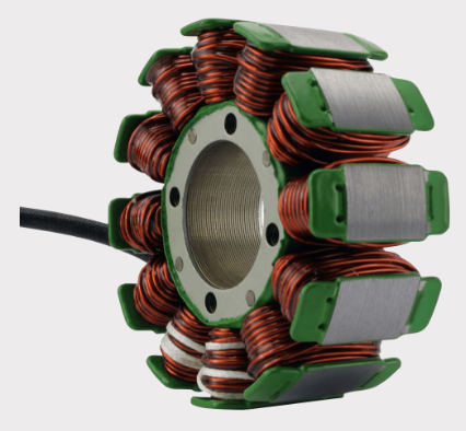 70W high-output stator for KTM 250/350 SX-F/XC-F and Husqvarna FC 250/350, copper windings with green end caps