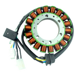 Generator stator by DGT Agri for Arctic Cat ATV/UTV, circular copper-wound coil with black connectors.
