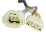 Generator stator connector pair for Honda TRX250 Recon/TRX250EX ATV, white plastic, by DGT Agri (1997–2005)