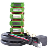 Generator Stator for Polaris Outlaw ATV with stacked green coils and copper windings