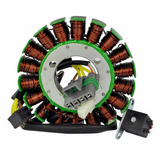 Generator Stator for Polaris ATV/UTV with copper windings on a green frame and wiring harness