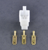 Generator stator connector kit for Kawasaki KLF300 Bayou A ATV, white plug with three brass terminals