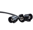 Stator connector set: three black plugs with metal terminals on a wire, DGT Agri high-output generator component