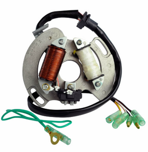 75W High Output Stator for Yamaha YFS200 Blaster ATV by DGT Agri; copper coil, wiring harness with green connectors