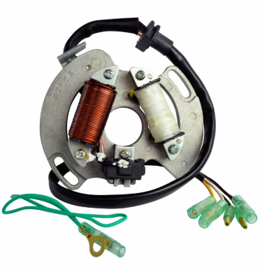 75W High Output Stator for Yamaha YFS200 Blaster ATV by DGT Agri; copper coil, wiring harness with green connectors