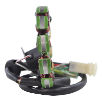 100W high-output generator stator for Yamaha YFZ350 Banshee ATV, green windings and wiring harness