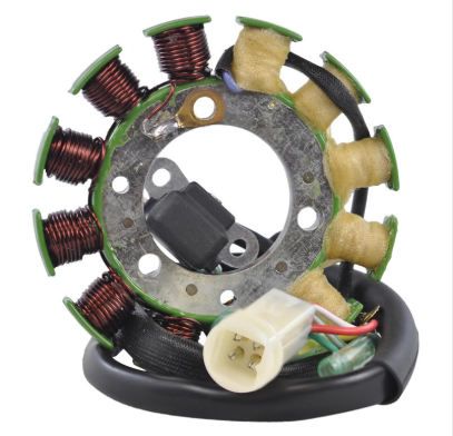 100W High Output Generator Stator for Yamaha YFZ350 Banshee ATV by DGT Agri, with winding coils and white connector