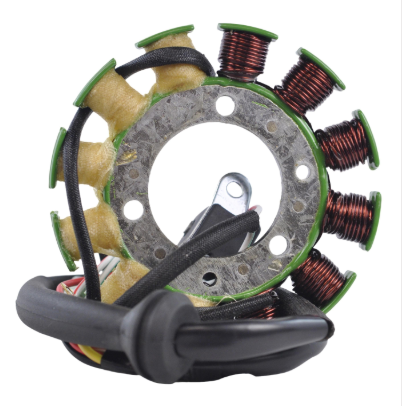 100W high-output generator stator for Yamaha YFZ350 Banshee ATV by DGT Agri; copper windings with green caps