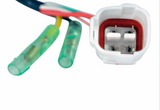 100W high-output generator stator for Yamaha YFZ350 Banshee ATV; white 2-pin connector with red seal and green insulated terminals