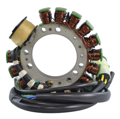 High-output generator stator for Honda TRX350 Foreman ATV with copper windings and green end caps