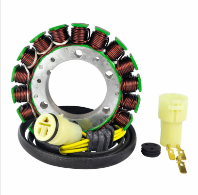20% High Output Generator Stator for Kawasaki KFX/KVF Brute Force; copper windings, green tips, yellow connector