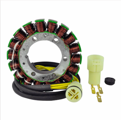 Generator stator assembly for Arctic Cat 650 V-Twin ATV with copper windings, yellow plug, wiring harness (DGT Agri)