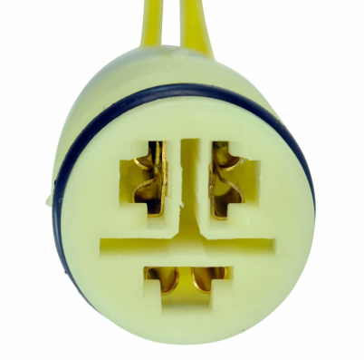 Generator stator round yellow two-pin connector with wires for Arctic Cat 650 V-Twin ATV.