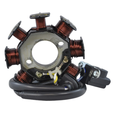 Generator stator with six copper windings and wiring harness for Arctic Cat DVX 90 / Alterra 90 youth ATV