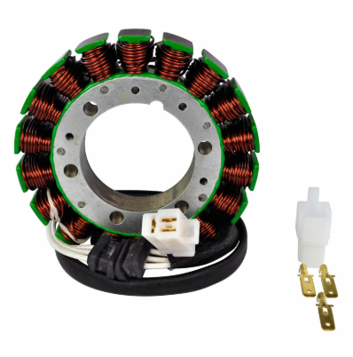 300W Kawasaki KLF400 Bayou ATV generator stator by DGT Agri with copper windings and plug connectors
