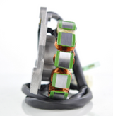 200W generator stator for Yamaha YFZ350 Banshee ATV; green coil windings with copper wires, gray mounting plate