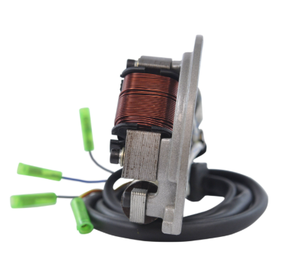 130W high-output stator for Suzuki LT250R/LT500R QuadRacer ATV by DGT Agri; copper coil, aluminum housing, green connector wires