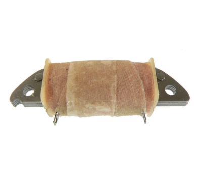 Charging coil / generator stator with brown wrapped winding and metal mounting brackets