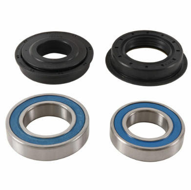 Front Wheel Bearing Kit by Hyper for Kubota RTV900/1100/1140; 2 black seals, 2 blue-sealed bearings.