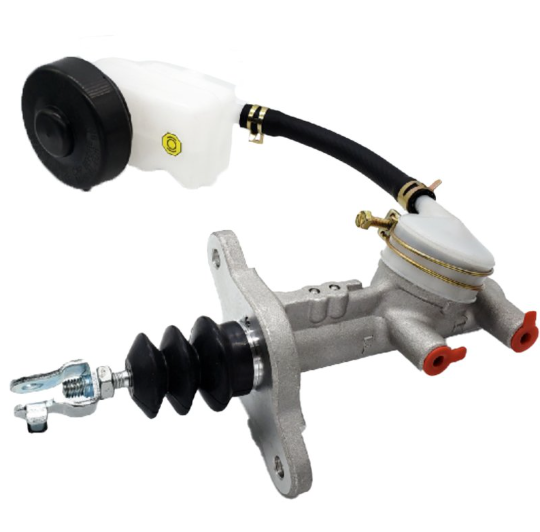 Front Master Cylinder for Honda Pioneer 1000 / Talon 1000 by DGT Agri, white reservoir with black hose.