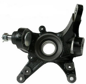 Steering Knuckle for Honda TRX420 by DGT Agri, black steel component with bearing bore and mounting holes
