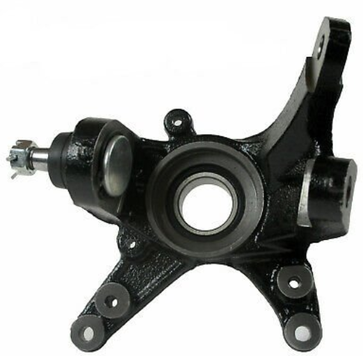 Steering Knuckle for Honda TRX420 by DGT Agri, black steel component with bearing bore and mounting holes