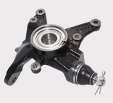 Steering Knuckle for Honda TRX420/500/520 by DGT Agri, black metal hub with bearing and ball joint