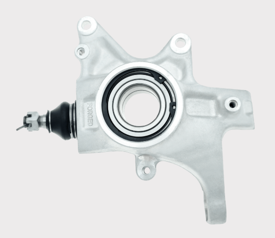 Steering knuckle Yamaha YFM550/700 by DGT Agri, silver metal with bearing housing