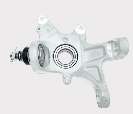 Steering Knuckle Yamaha YFM550/700, silver metal with bearing and ball joint boot