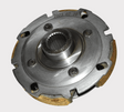 Clutch carrier assembly, metal silver with splined inner hub, for Yamaha Grizzly 350