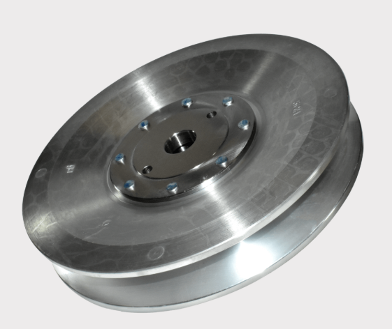 Secondary clutch for Yamaha Kodiak/Grizzly/Rhino/Wolverine, silver metal with centered hub and bolt holes