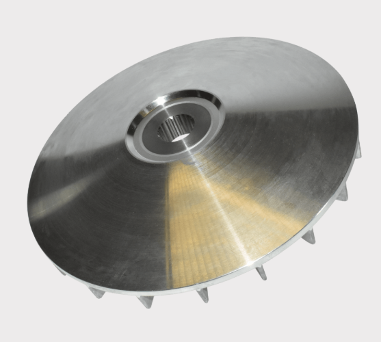 Primary fixed sheave for Yamaha Grizzly/Kodiak/Wolverine, DGT Agri, stainless steel with toothed outer rim.