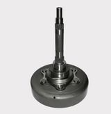 Clutch housing with shaft for Yamaha Grizzly 350, dark gray metal.