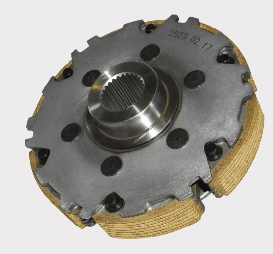 Clutch carrier for Yamaha Grizzly/Kodiak/Viking 700, metal hub with splines and brown friction discs (DGT Agri)