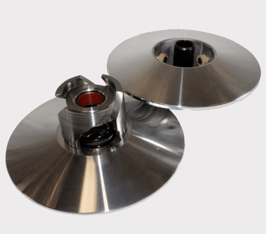 Secondary driven clutch assembly with polished stainless steel discs for Polaris Ranger 902/XP 1000