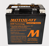 Motobatt MBTX30UHD battery, black AGM case with orange branding