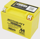 Motobatt MBTX4U yellow AGM motorcycle battery with top-post terminals