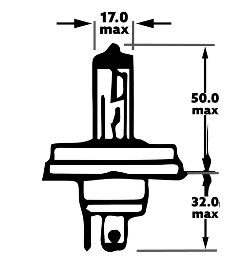 H4 12V ATV headlight bulb, 60/55W, for Kawasaki KVF and Suzuki (2002–2013)