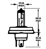 H4 12V ATV headlight bulb, 60/55W, for Kawasaki KVF and Suzuki (2002–2013)