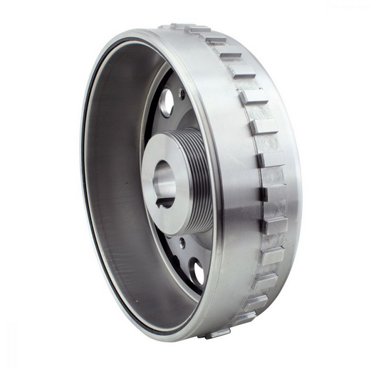 Flywheel 900W for Polaris Ranger 1000 / RZR 1000, DGT Agri brand, metallic silver steel with threaded center hub