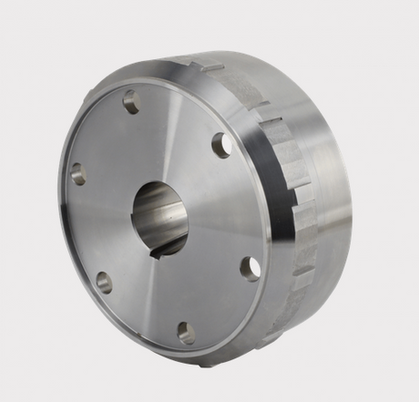 Flywheel for Yamaha Grizzly 700 / Rhino 700, machined steel, silver finish