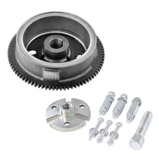 Flywheel Kit + Puller by DGT Agri for Polaris ATP 500 & more, includes gear flywheel, puller hub, mounting plate and bolts
