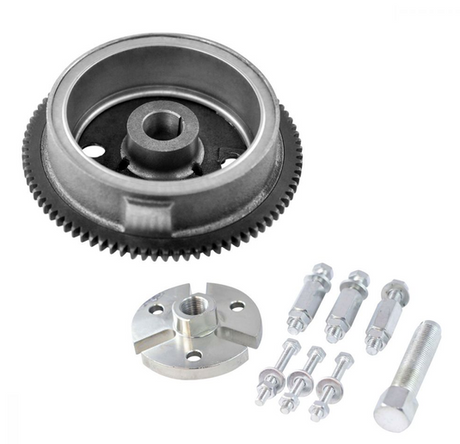 Flywheel Kit + Puller by DGT Agri for Polaris ATP 500 & more, includes gear flywheel, puller hub, mounting plate and bolts