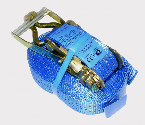 Ratchet tie-down strap by DGT Agri, blue 18m webbing with metal ratchet, 5000kg capacity
