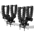 Gun rack Graspur Double by DGT Agri; pair of black rifle racks with rail clamps for Can-Am Outlander.