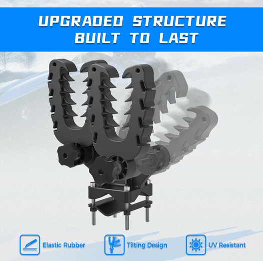 DGT Agri Graspur Double gun rack for Can-Am Outlander; black double-claw ATV gun holder with clamp mount